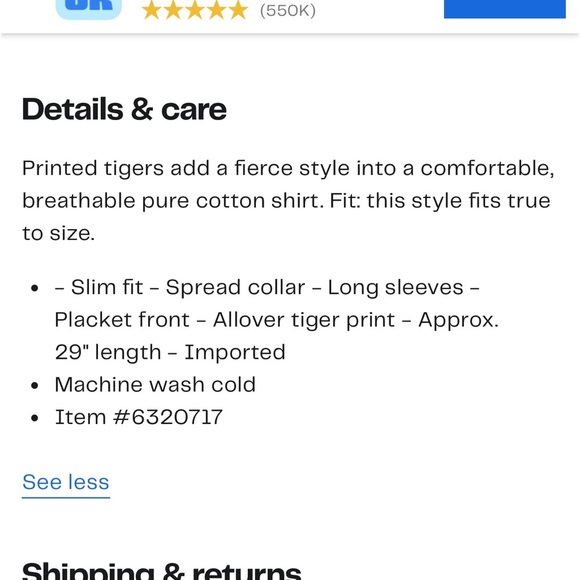 Ted Baker Chad Bold Tiger Print Slim Fit Long Sleeve Shirt Size 5/US42 - Picture 12 of 13